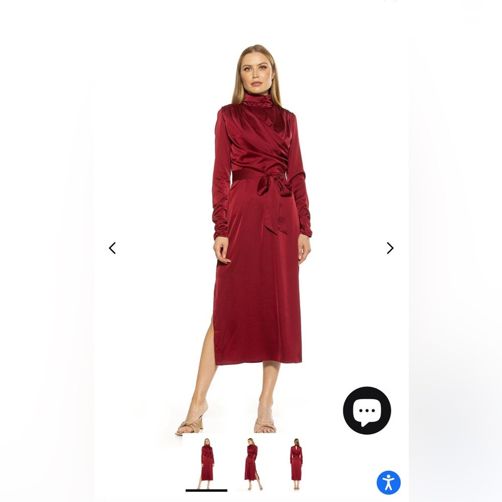 Alexia Admor cranberry mock neck midi dress
